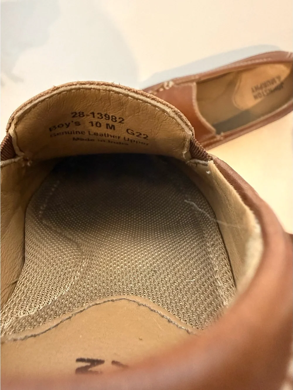 Johnston & Murphy Kids Brown Leather Moccasin Slip-Ons